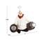 7.5" White Polystone Chef Figurine Salt & Pepper Shaker Holder with Wood Barrel Accents